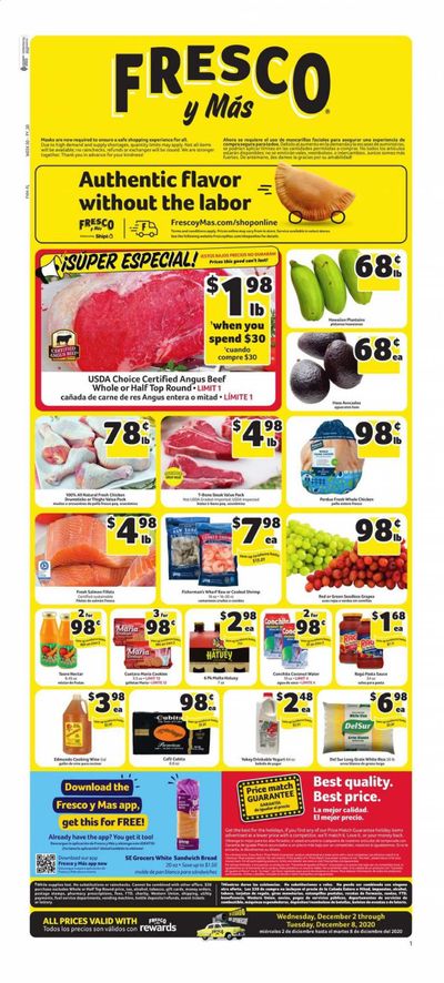 Fresco y Más Weekly Ad Flyer December 2 to December 8