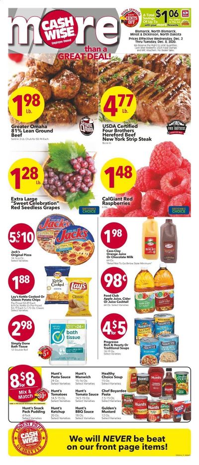 Cash Wise (MN, ND) Weekly Ad Flyer December 2 to December 8