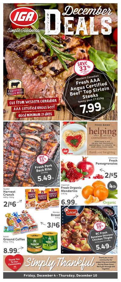 IGA Stores of BC Flyer December 4 to 10