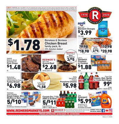 Redner's Markets Weekly Ad Flyer December 3 to December 9, 2020