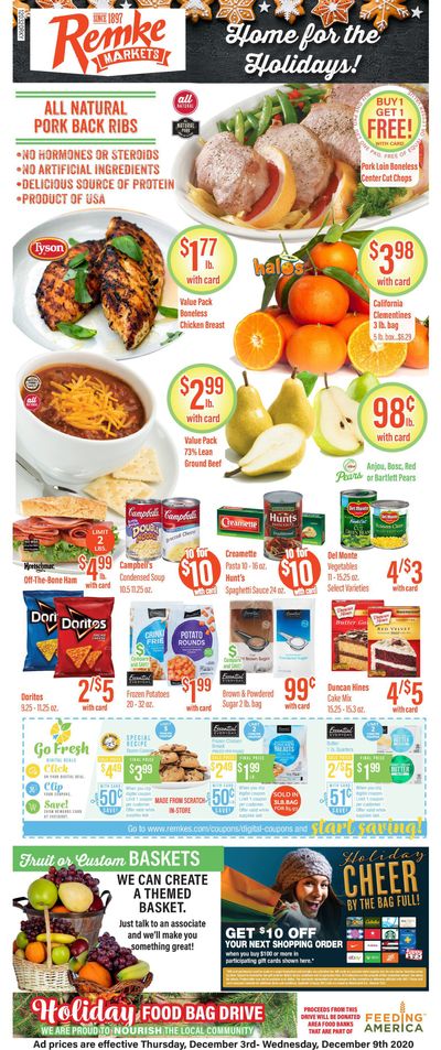 Remke Markets Holiday Weekly Ad Flyer December 3 to December 9, 2020