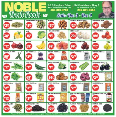 Noble Fresh Foods Flyer December 3 to 9