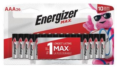 Energizer MAX Alkaline AAA Batteries, 26 Pack For $12.97 At Walmart Canada