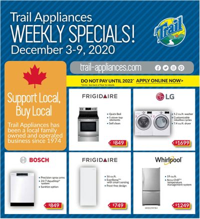 Trail Appliances (AB & SK) Flyer December 3 to 9