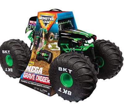 Monster Jam - Mega Grave Digger 1:6 - Powerful All-Terrain Remote Control Truck - Authentic Details - BKT Tires - Over 2 Ft Long - Ages 4+ - 1:06, green For $76.20 At Amazon Canada