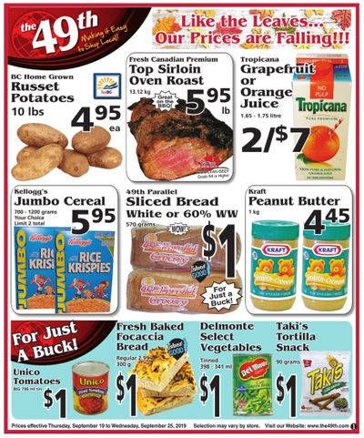 The 49th Parallel Grocery Flyer September 19 to 25