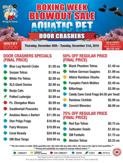 Big Al's (Whitby) Weekly Specials December 26 to 31