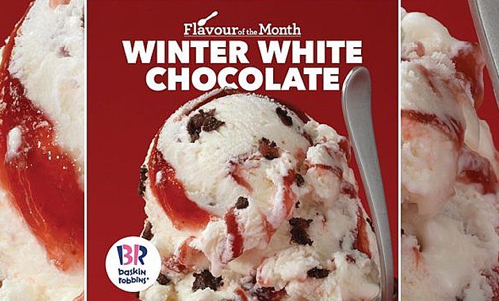 Winter White Chocolate Ice Cream at Baskin Robbins Winter White Chocolate Ice Cream at Baskin Robbins