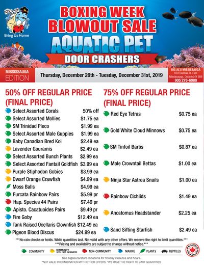 Big Al's (Mississauga) Weekly Specials December 26 to 31 Big Al's (Mississauga) Weekly Specials December 26 to 31