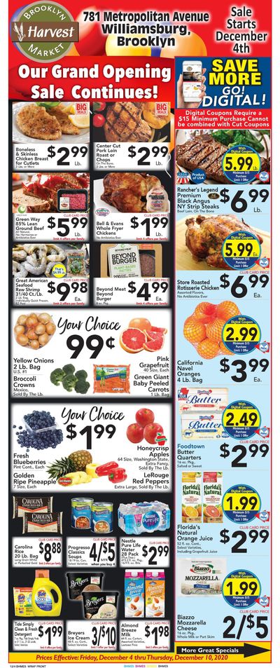 Brooklyn Harvest Market Weekly Ad Flyer December 4 to December 10, 2020