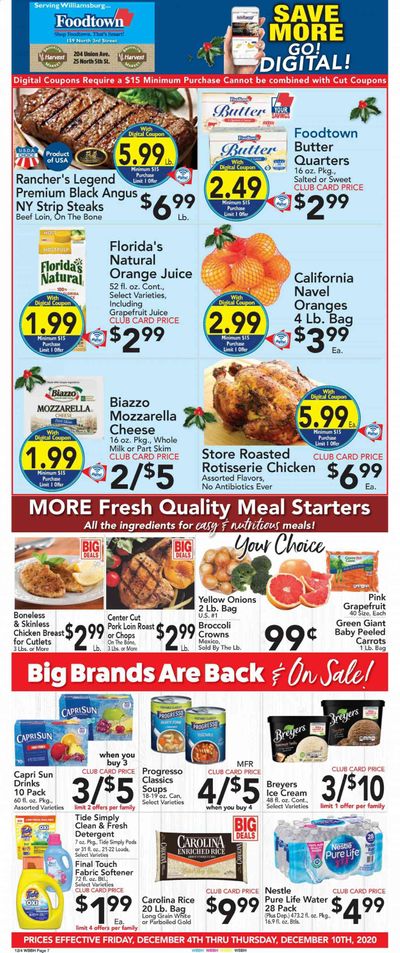 Foodtown (NJ, NY, PA) Weekly Ad Flyer December 4 to December 10