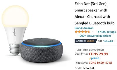 Amazon Canada Holiday Deals: Save 57% on Echo Dot Smart Speaker with Bluetooth Bulb + 50% on Bluetooth Wireless Headphone +  19% on Christmas Tree + 32% on Roomie Tec Cordless Vacuum Cleaner + More HOT Offers