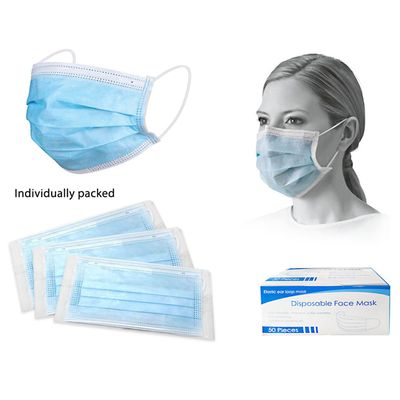 50-Piece 3-Ply Disposable Blue Face Masks On Sale for $9.87 at Walmart Canada