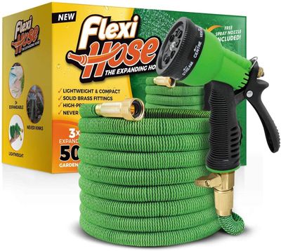 Flexi Hose Upgraded Expandable Garden Extra Strength, 3/4" Solid Brass Fittings  Water Hose,8 Function Spray  On Sale for $ 36.11 at Amazon Canada