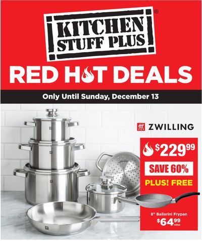 Kitchen Stuff Plus Canada Red Hot Deals: Save 60% on 10 Pc. Zwilling Joy Cookware Set + FREE 8″ Ballarini Frypan + More
