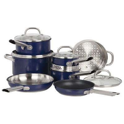 Cuisinart 12-Piece Stainless Steel Cookware Set - Blue On Sale for $149.99 at Best Buy Canada