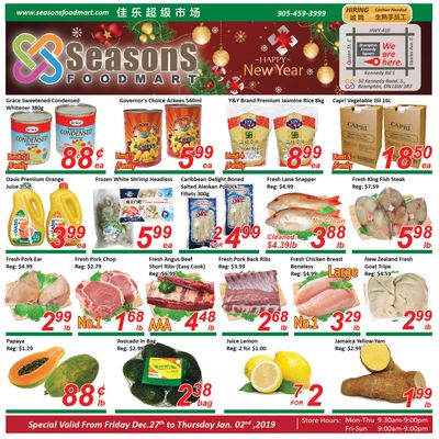 Seasons Food Mart (Brampton) Flyer December 27 to January 2