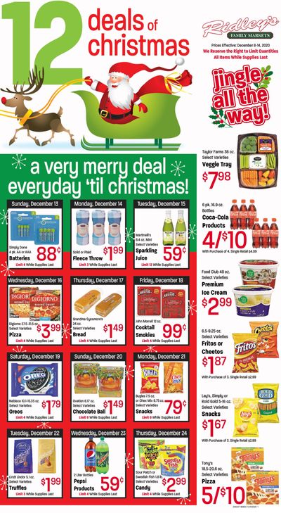Ridley's Holiday Weekly Ad Flyer December 8 to December 14, 2020