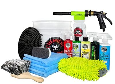 Chemical Guys HOL126 – 14-Piece Arsenal Builder Wash Kit With TORQ Blaster Foam Gun & Bucket, (5) 16 Oz Bottles (Gift For Car & Truck Lovers, Dads And DIYers) For $95.75 At Amazon Canada