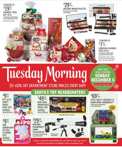 Tuesday Morning Weekly Ad Flyer December 8 to December 15