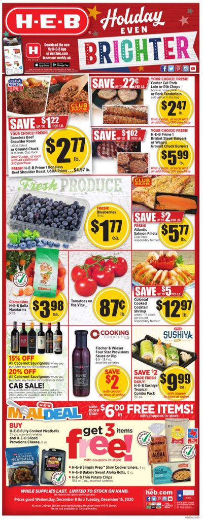 H-E-B (TX) Weekly Ad Flyer December 9 to December 15