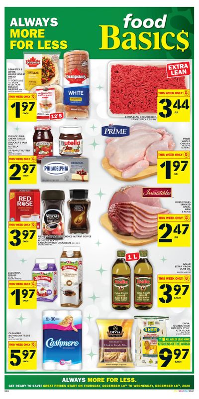 Food Basics (GTA, Kitchener and London Area) Flyer December 10 to 16