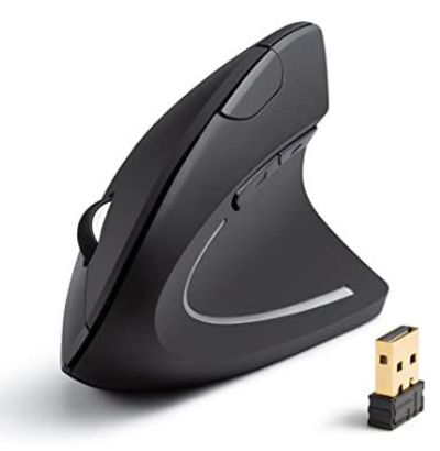 Anker 2.4G Wireless Vertical Ergonomic Optical Mouse, 800 / 1200 /1600 DPI, 5 Buttons for Laptop, Desktop, PC, Macbook - Black For $20.99 At Amazon Canada
