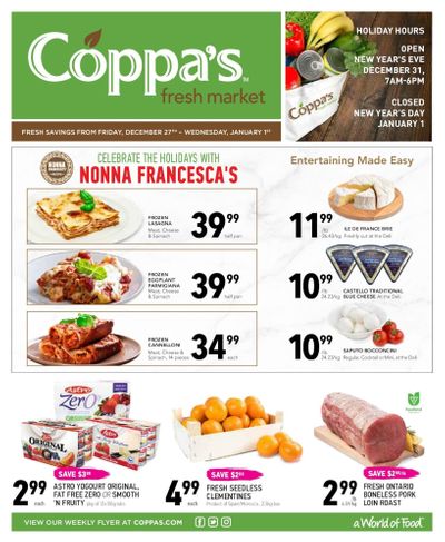 Coppa's Fresh Market Flyer December 27 to January 1
