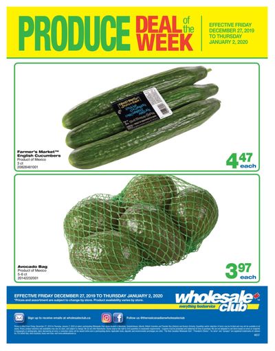Wholesale Club (West) Produce Deal of the Week Flyer December 27 to January 2