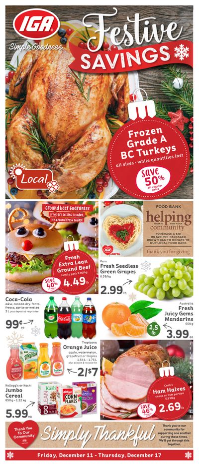 IGA Stores of BC Flyer December 11 to 17