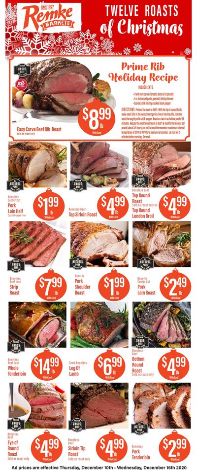 Remke Markets Holiday Weekly Ad Flyer December 10 to December 16, 2020