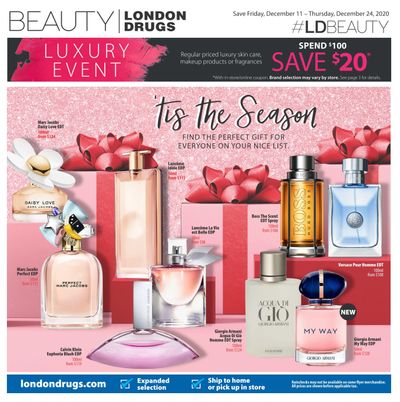 London Drugs Beauty Luxury Event Flyer December 11 to 24