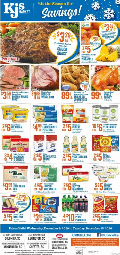 KJ´s Market (GA, SC) Weekly Ad Flyer December 9 to December 15