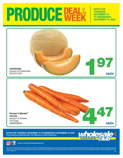 Wholesale Club (ON) Produce Deal of the Week Flyer December 10 to 16