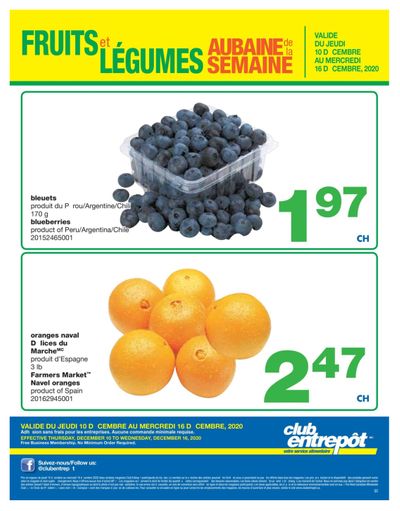 Wholesale Club (QC) Produce Deal of the Week Flyer December 10 to 16