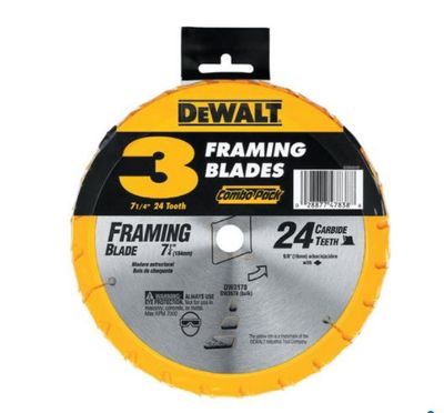 DEWALT Construction 7-1/4-in 24-Tooth Circular Saw Blade For $20.99 At Lowe's Canada