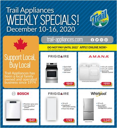 Trail Appliances (AB & SK) Flyer December 10 to 16