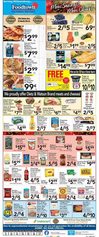 Foodtown (NJ, NY, PA) Weekly Ad Flyer December 11 to December 17