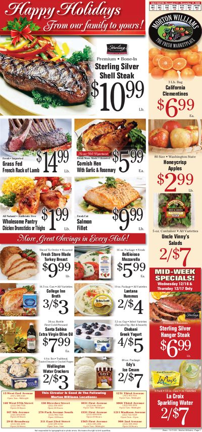Morton Williams Holiday Weekly Ad Flyer December 11 to December 17, 2020