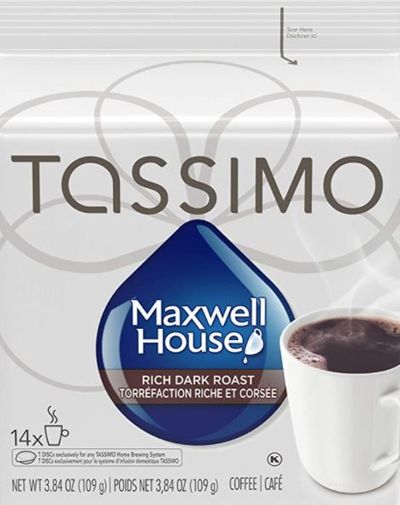 Tassimo Maxwell House Dark Roast Coffee Single Serve T-Discs, 14 T-Discs For $3.88 At Amazon Canada Tassimo Maxwell House Dark Roast Coffee Single Serve T-Discs, 14 T-Discs For $3.88 At Amazon Canada