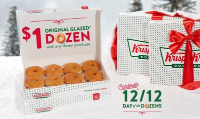 Krispy Kreme Canada Day of the Dozens Promotions: Today, Get Dozens of Original Glazed Doughnuts for $1 + New Holidays Donuts