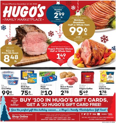 Hugo's Family Marketplace Holiday Weekly Ad Flyer December 12 to December 17, 2020