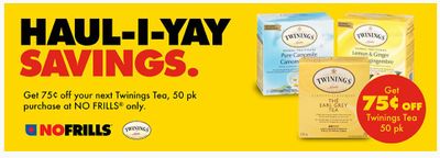 No Frills Canada Haul-I-Yay Coupons: Save 75 Cents On Twinings Tea