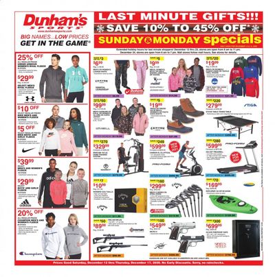 Dunham's Sports (MI, PA, WI) Weekly Ad Flyer December 12 to December 17