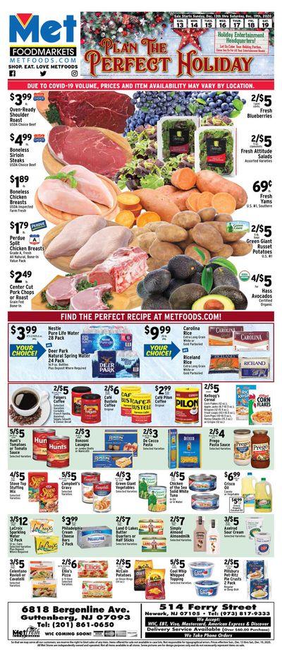 Met Foodmarkets Holiday Weekly Ad Flyer December 13 to December 19, 2020