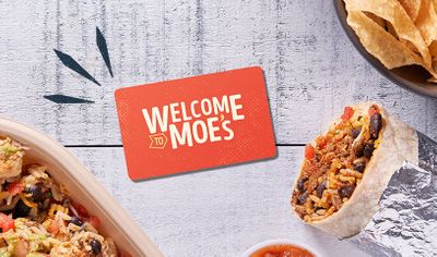 Spend $25 on Gift Cards Online and Receive $5 in Moe Rewards at Moe's Southwest Grill 