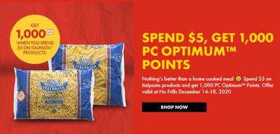 No Frills Hauliyay Offers Day 14: Get 1000 PC Optimum Points When You Spend $5 On Italpasta