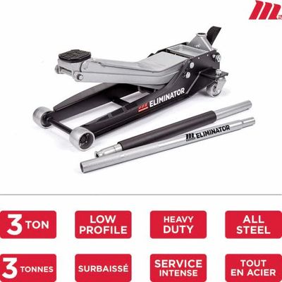 MotoMaster Eliminator Heavy-Duty Low Profile Long Reach Garage Jack, 3-Ton On Sale for $219.99 (Save $130) at Canadian Tire Canada 
