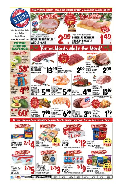 Karns Quality Foods Holiday Weekly Ad Flyer December 15 to December 21, 2020