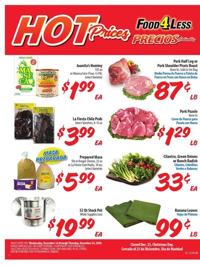 Food 4 Less (CA) Weekly Ad Flyer December 16 to December 24